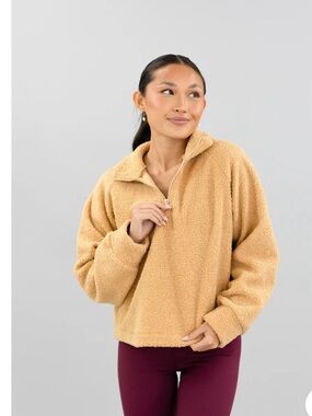 ⚡️Year of Ours Teddy Half-Zip Jacket in Camel